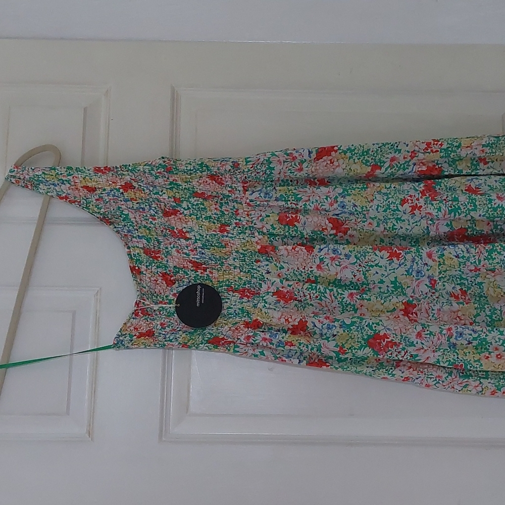 Mittoshop Kelly Green floral full length dress
